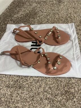 Shuts Embellished Strappy Sandals in Blush Mauve